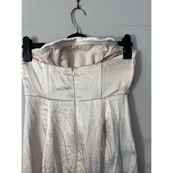 NWT Selfie Leslie Cowl Bust Strapless Midi Dress Champagne - Picture 5 of 7